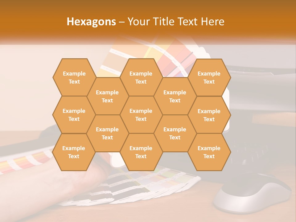 A Person Holding A Color Swater Over A Computer Screen PowerPoint Template