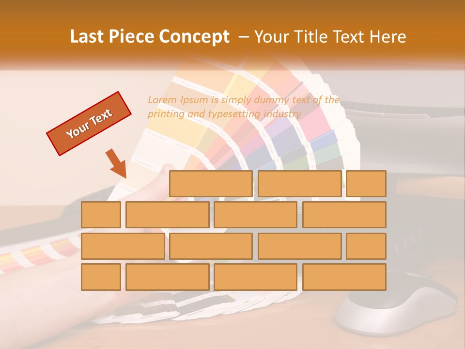 A Person Holding A Color Swater Over A Computer Screen PowerPoint Template