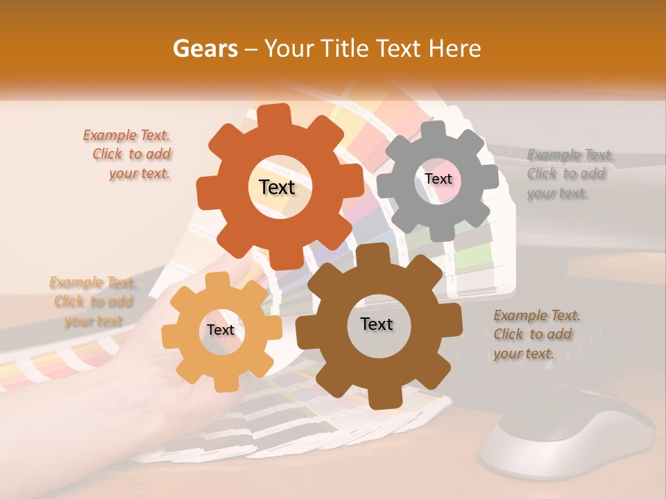 A Person Holding A Color Swater Over A Computer Screen PowerPoint Template