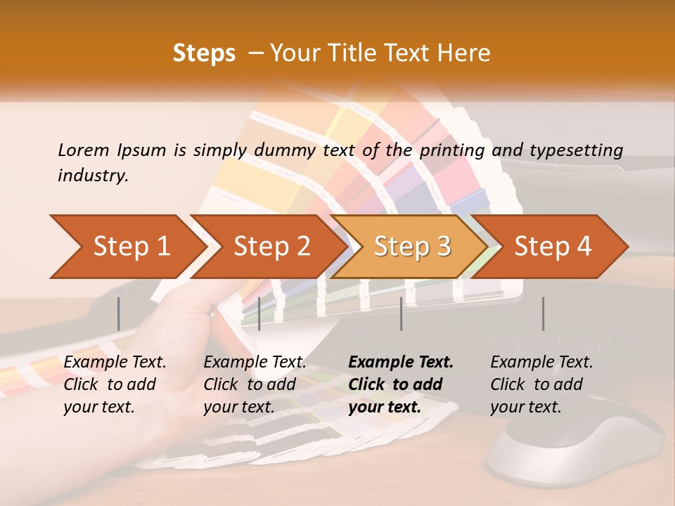 A Person Holding A Color Swater Over A Computer Screen PowerPoint Template
