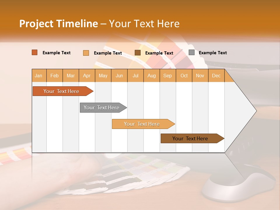 A Person Holding A Color Swater Over A Computer Screen PowerPoint Template