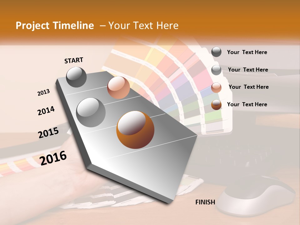 A Person Holding A Color Swater Over A Computer Screen PowerPoint Template