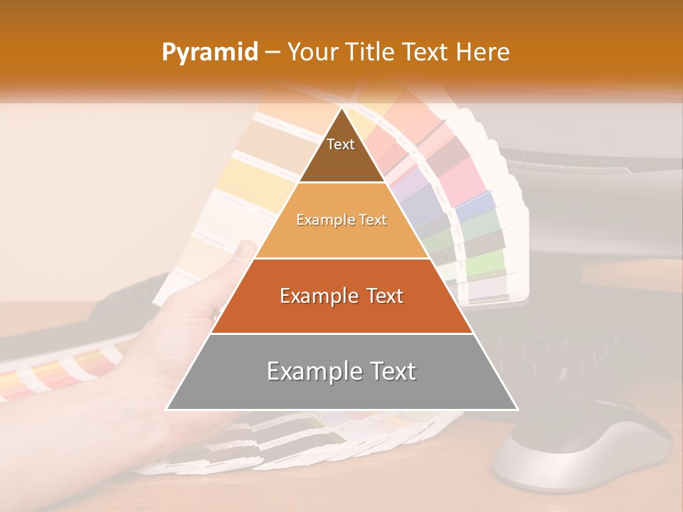 A Person Holding A Color Swater Over A Computer Screen PowerPoint Template