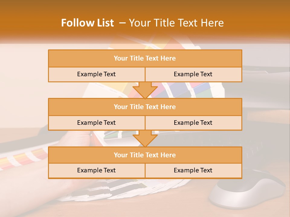 A Person Holding A Color Swater Over A Computer Screen PowerPoint Template