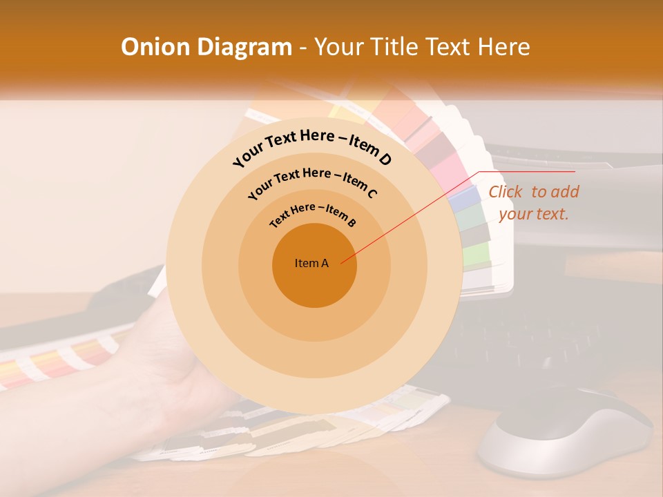 A Person Holding A Color Swater Over A Computer Screen PowerPoint Template