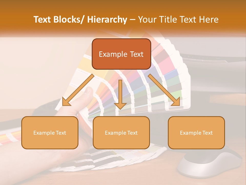 A Person Holding A Color Swater Over A Computer Screen PowerPoint Template