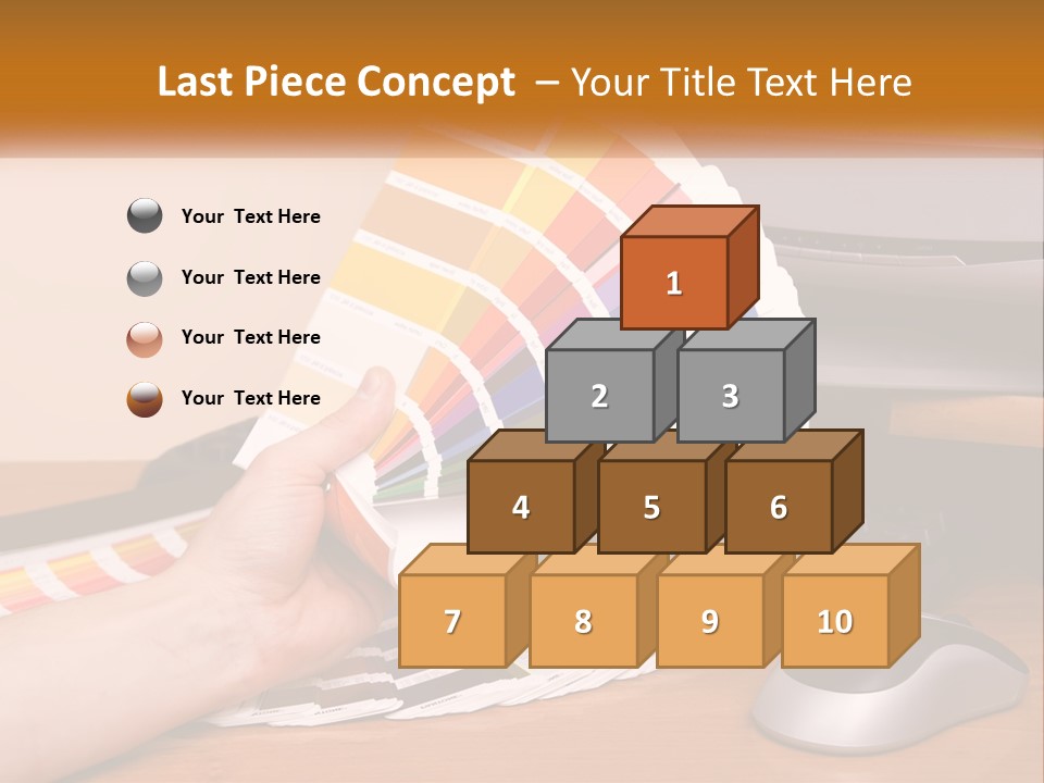 A Person Holding A Color Swater Over A Computer Screen PowerPoint Template