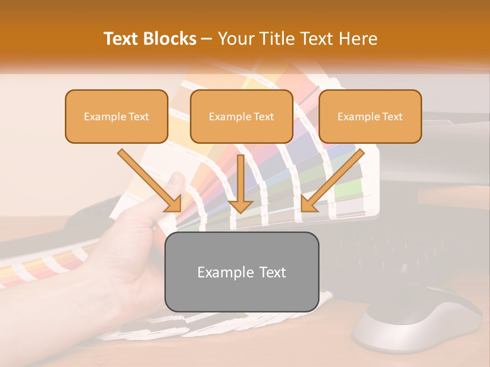 A Person Holding A Color Swater Over A Computer Screen PowerPoint Template