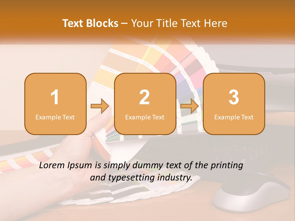 A Person Holding A Color Swater Over A Computer Screen PowerPoint Template