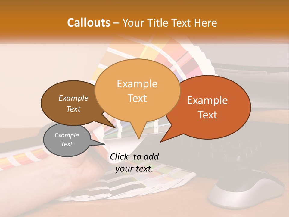 A Person Holding A Color Swater Over A Computer Screen PowerPoint Template