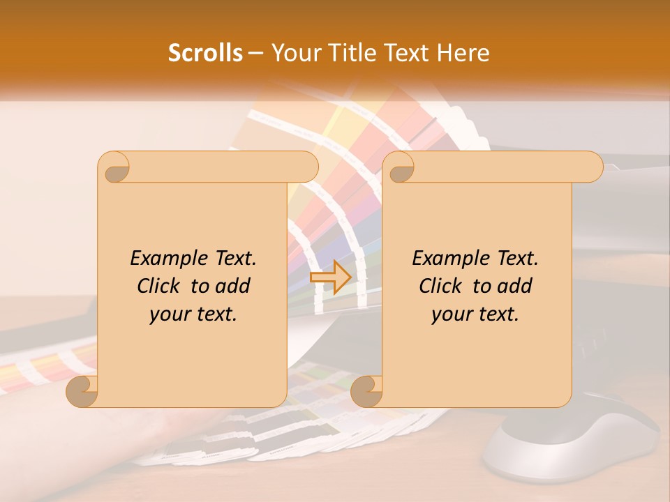 A Person Holding A Color Swater Over A Computer Screen PowerPoint Template