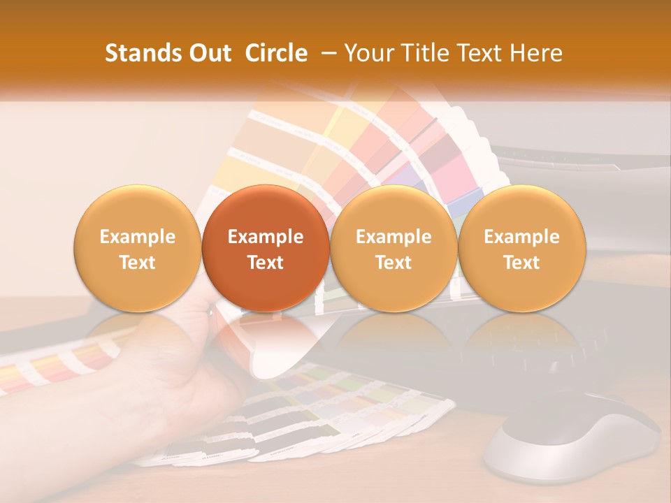 A Person Holding A Color Swater Over A Computer Screen PowerPoint Template