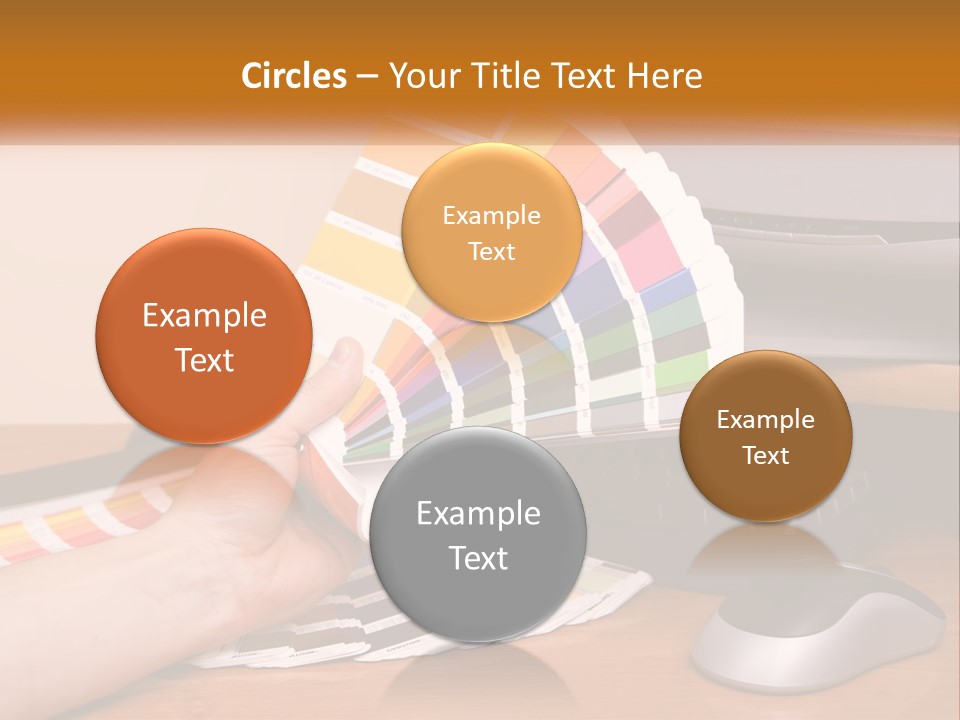 A Person Holding A Color Swater Over A Computer Screen PowerPoint Template