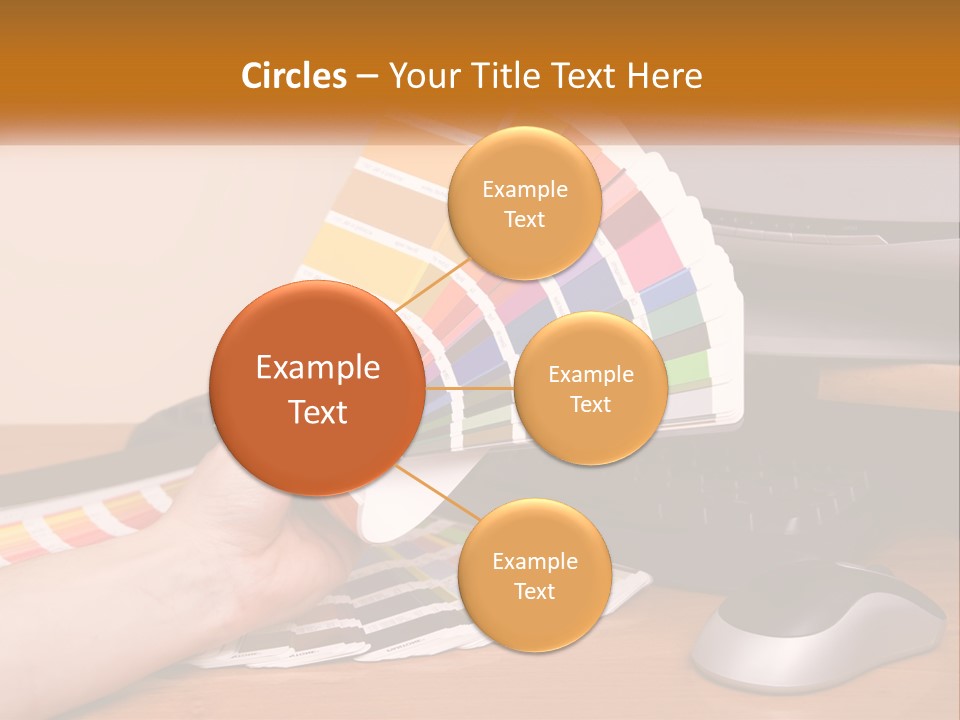 A Person Holding A Color Swater Over A Computer Screen PowerPoint Template