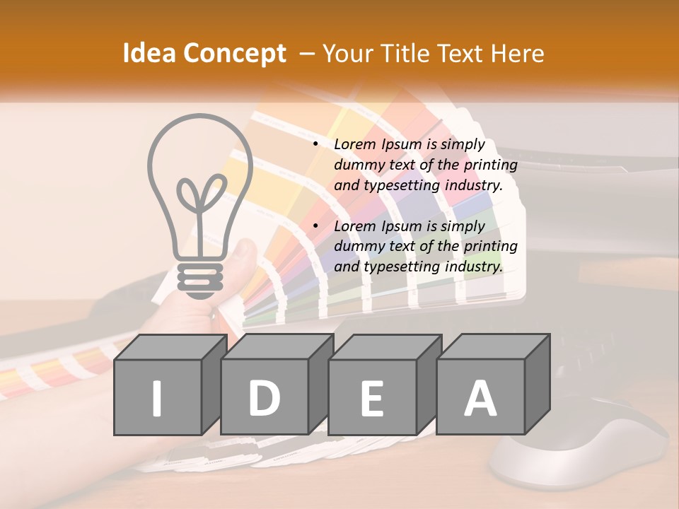 A Person Holding A Color Swater Over A Computer Screen PowerPoint Template