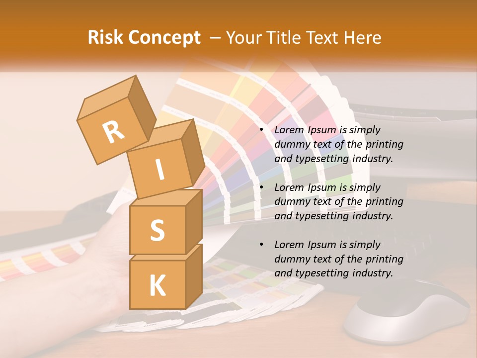 A Person Holding A Color Swater Over A Computer Screen PowerPoint Template