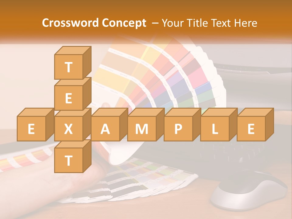 A Person Holding A Color Swater Over A Computer Screen PowerPoint Template