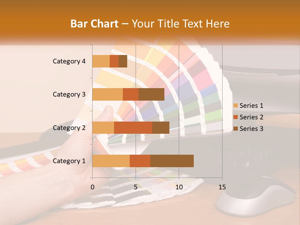A Person Holding A Color Swater Over A Computer Screen PowerPoint Template
