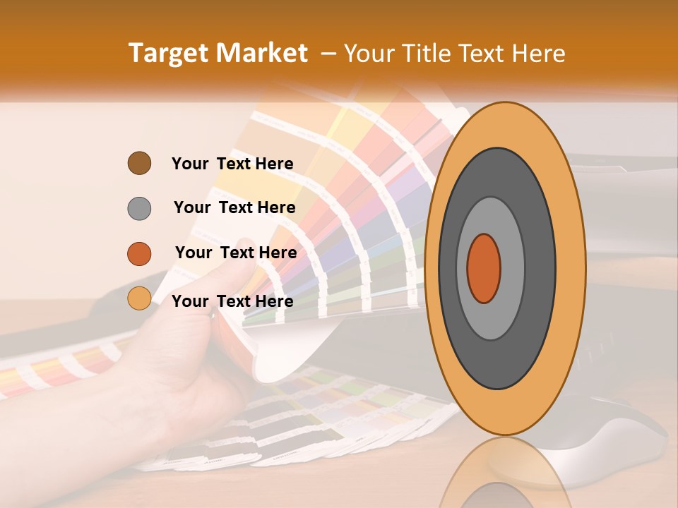 A Person Holding A Color Swater Over A Computer Screen PowerPoint Template