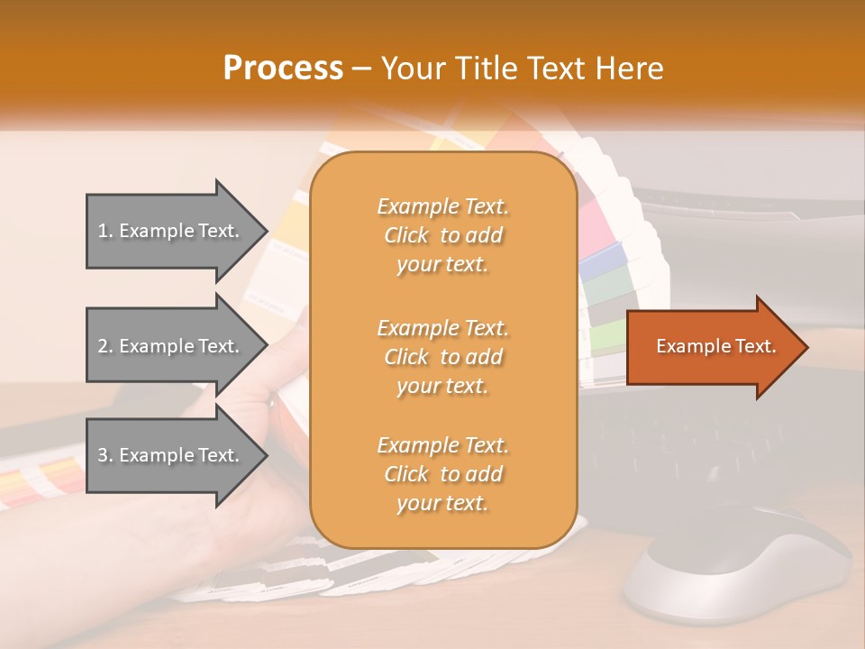 A Person Holding A Color Swater Over A Computer Screen PowerPoint Template
