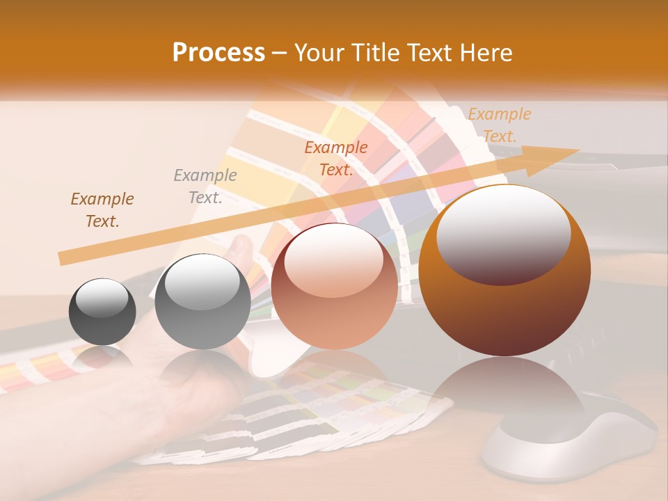 A Person Holding A Color Swater Over A Computer Screen PowerPoint Template