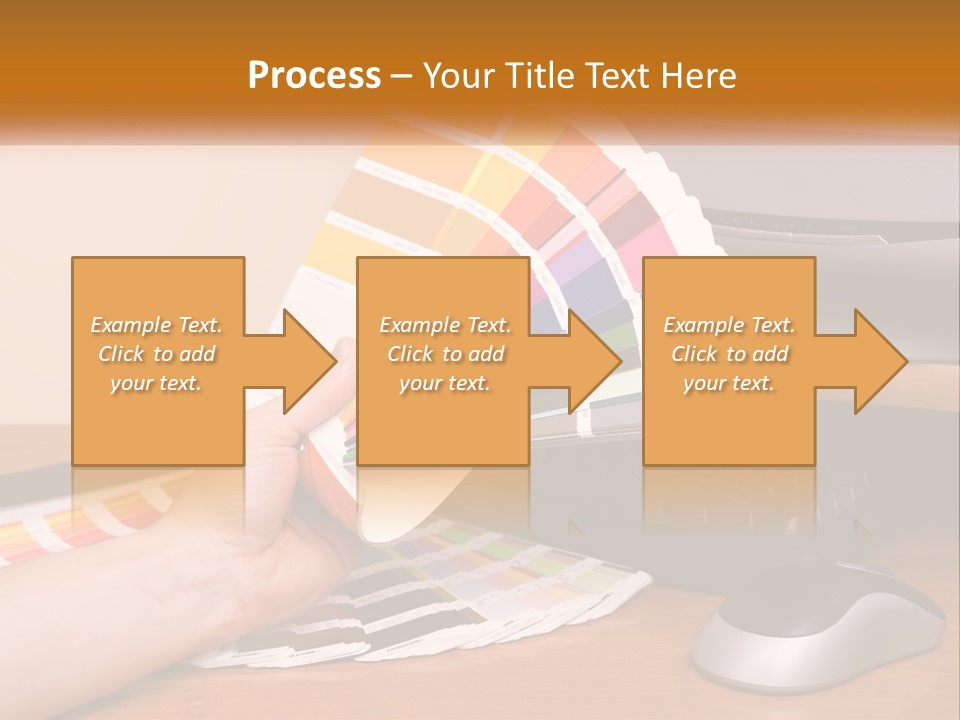 A Person Holding A Color Swater Over A Computer Screen PowerPoint Template