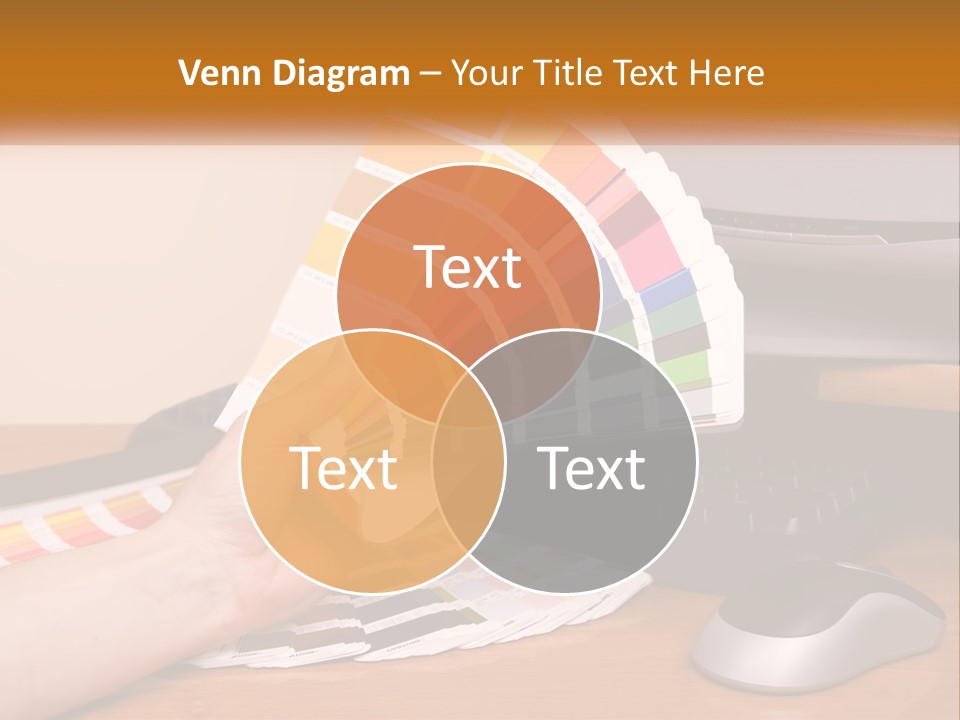 A Person Holding A Color Swater Over A Computer Screen PowerPoint Template