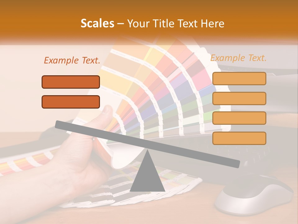 A Person Holding A Color Swater Over A Computer Screen PowerPoint Template