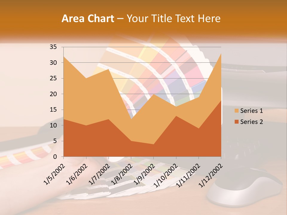 A Person Holding A Color Swater Over A Computer Screen PowerPoint Template