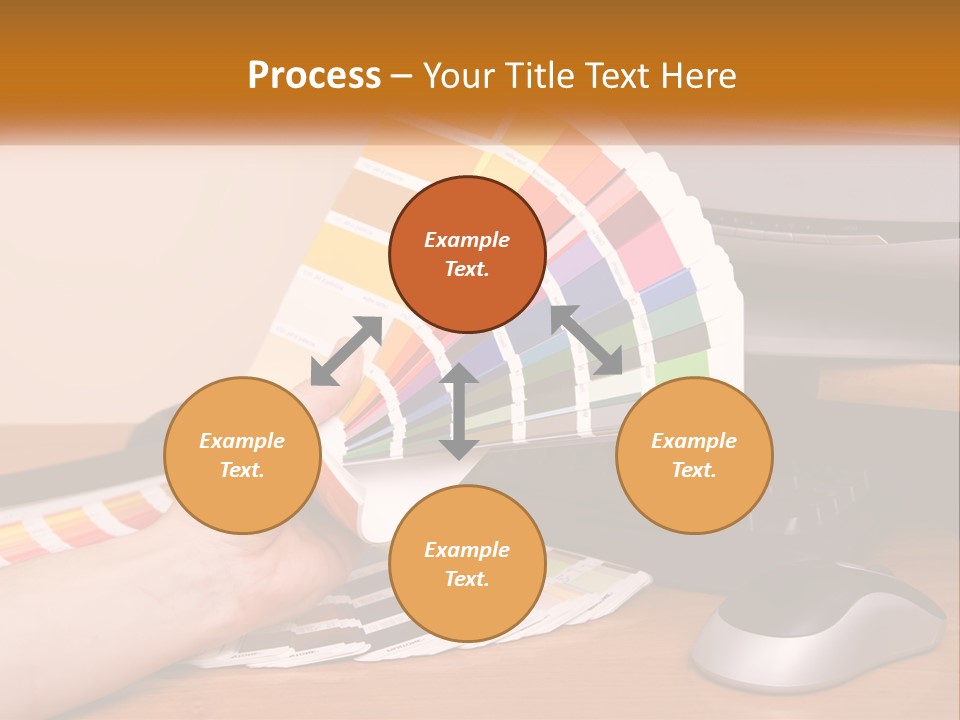 A Person Holding A Color Swater Over A Computer Screen PowerPoint Template