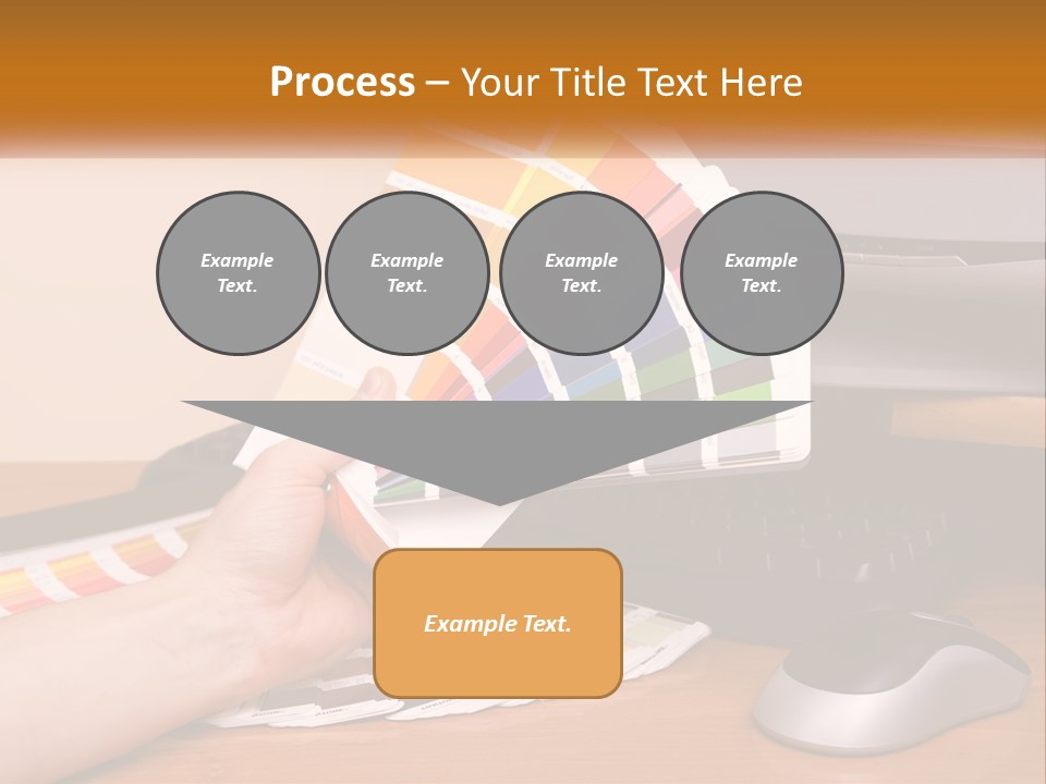 A Person Holding A Color Swater Over A Computer Screen PowerPoint Template