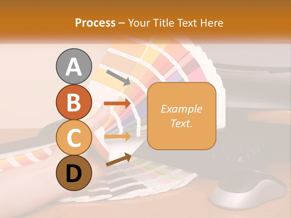 A Person Holding A Color Swater Over A Computer Screen PowerPoint Template