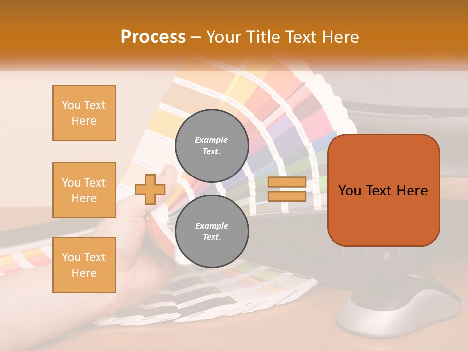 A Person Holding A Color Swater Over A Computer Screen PowerPoint Template