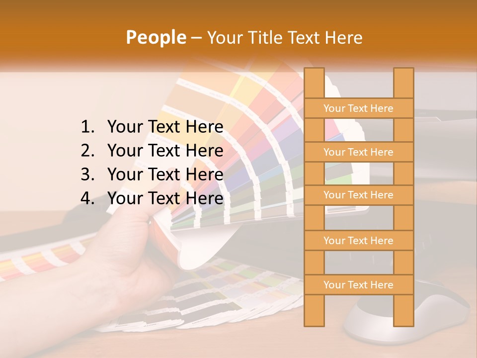 A Person Holding A Color Swater Over A Computer Screen PowerPoint Template