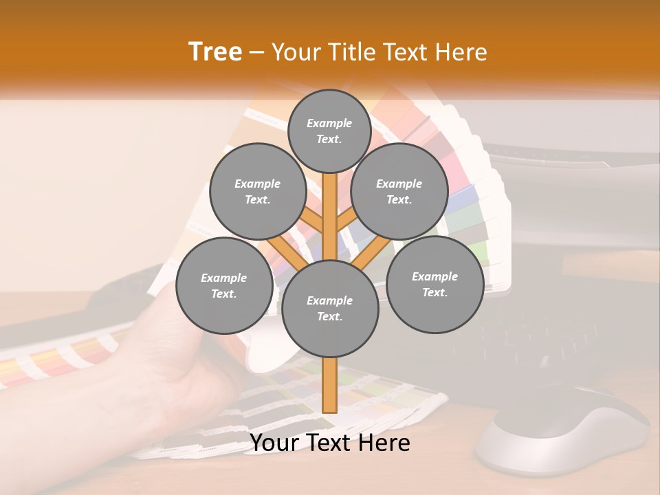 A Person Holding A Color Swater Over A Computer Screen PowerPoint Template