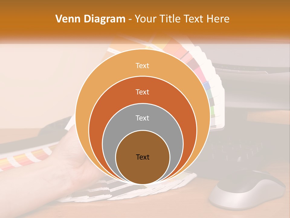 A Person Holding A Color Swater Over A Computer Screen PowerPoint Template