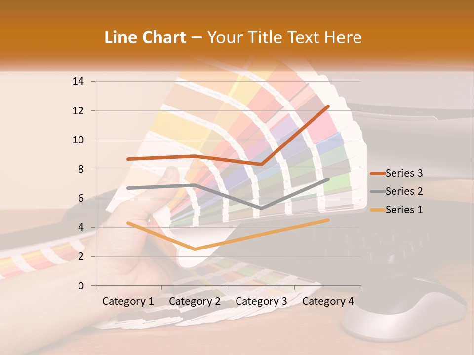 A Person Holding A Color Swater Over A Computer Screen PowerPoint Template