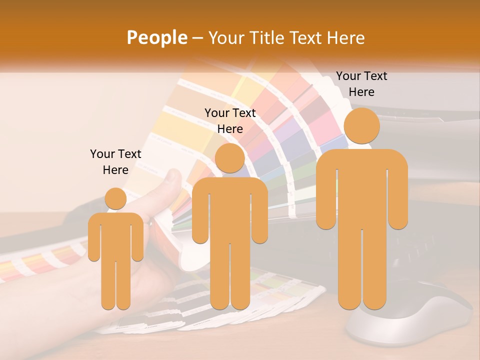 A Person Holding A Color Swater Over A Computer Screen PowerPoint Template