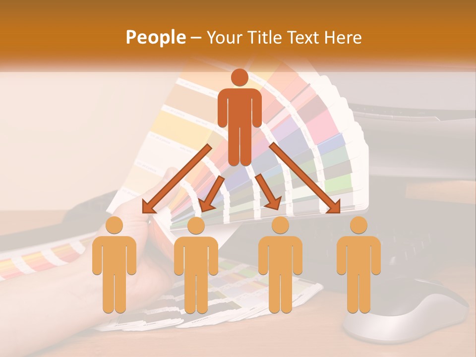 A Person Holding A Color Swater Over A Computer Screen PowerPoint Template