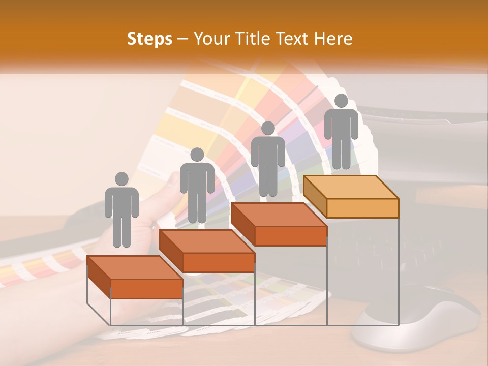 A Person Holding A Color Swater Over A Computer Screen PowerPoint Template