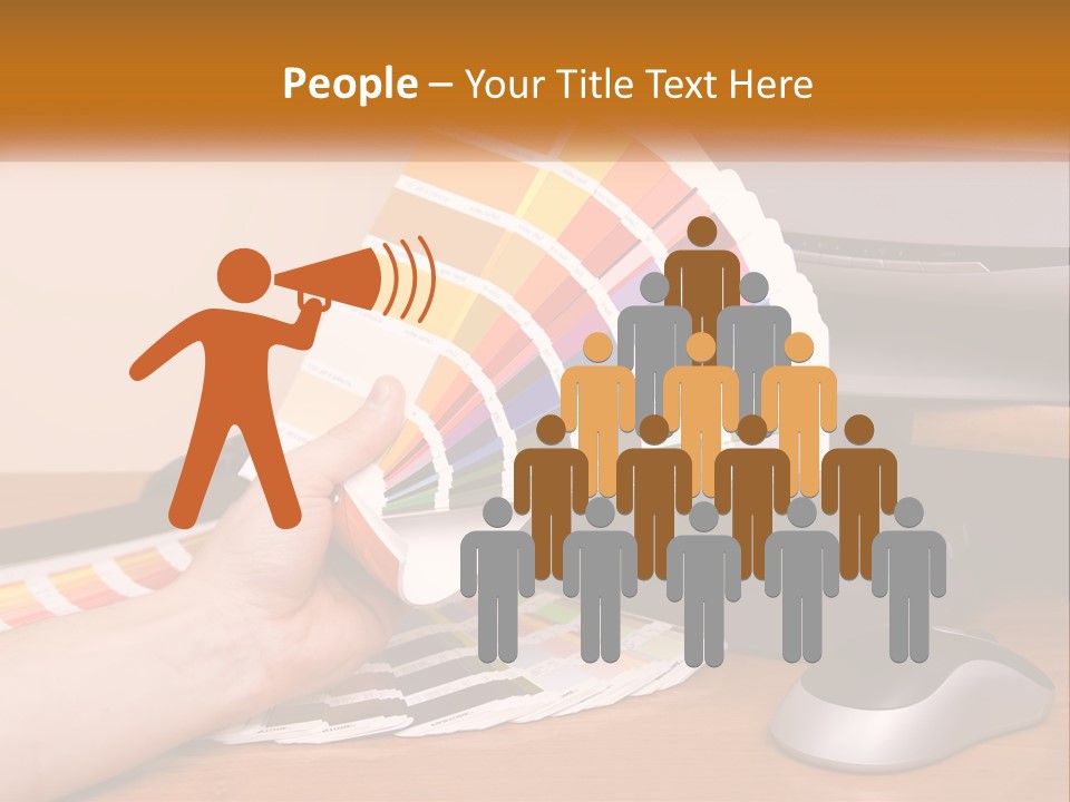 A Person Holding A Color Swater Over A Computer Screen PowerPoint Template