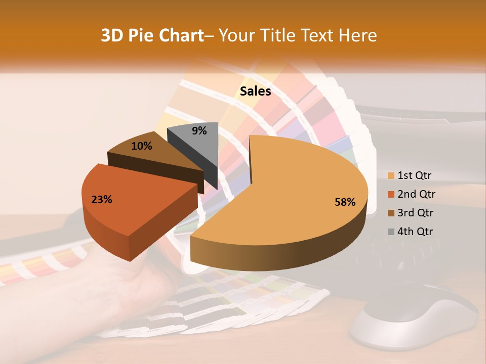 A Person Holding A Color Swater Over A Computer Screen PowerPoint Template