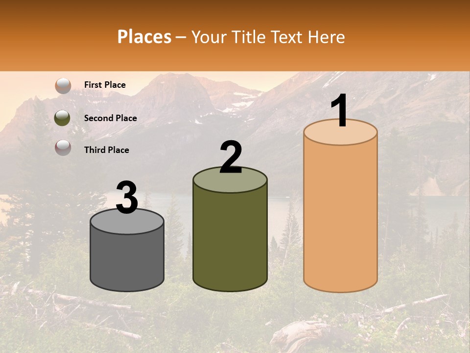 A Mountain Lake Surrounded By Trees And Mountains PowerPoint Template