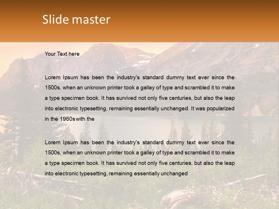 A Mountain Lake Surrounded By Trees And Mountains PowerPoint Template