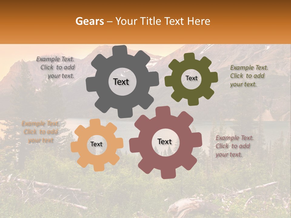 A Mountain Lake Surrounded By Trees And Mountains PowerPoint Template