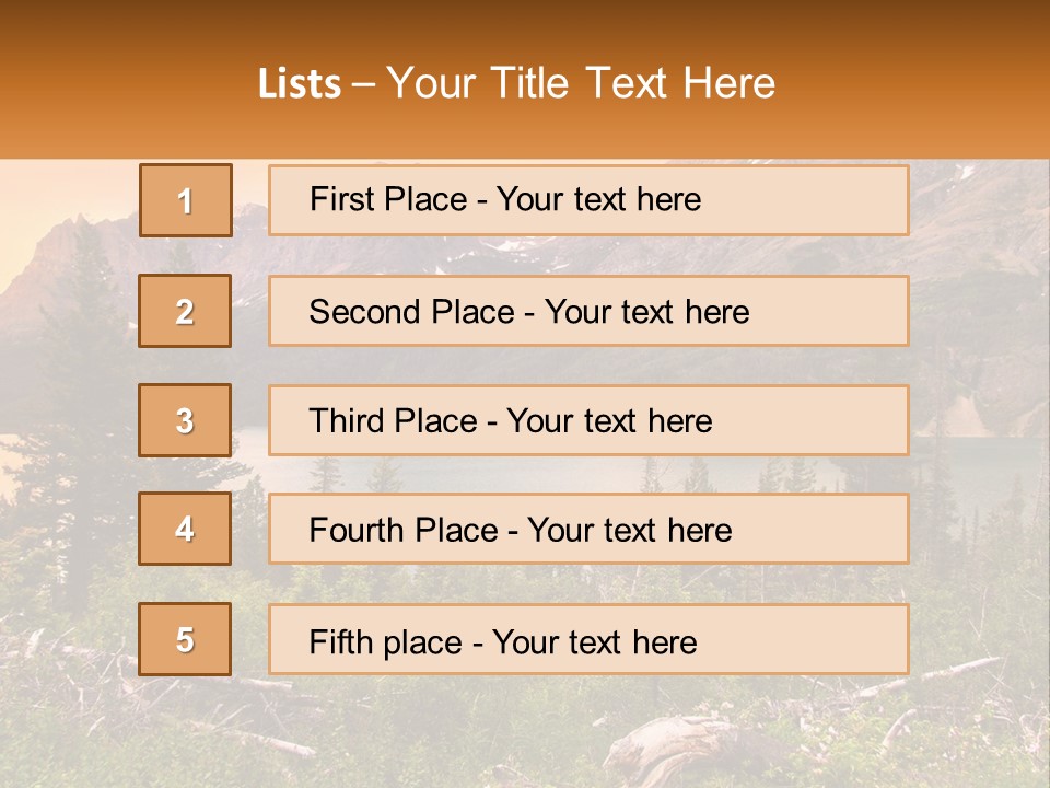 A Mountain Lake Surrounded By Trees And Mountains PowerPoint Template