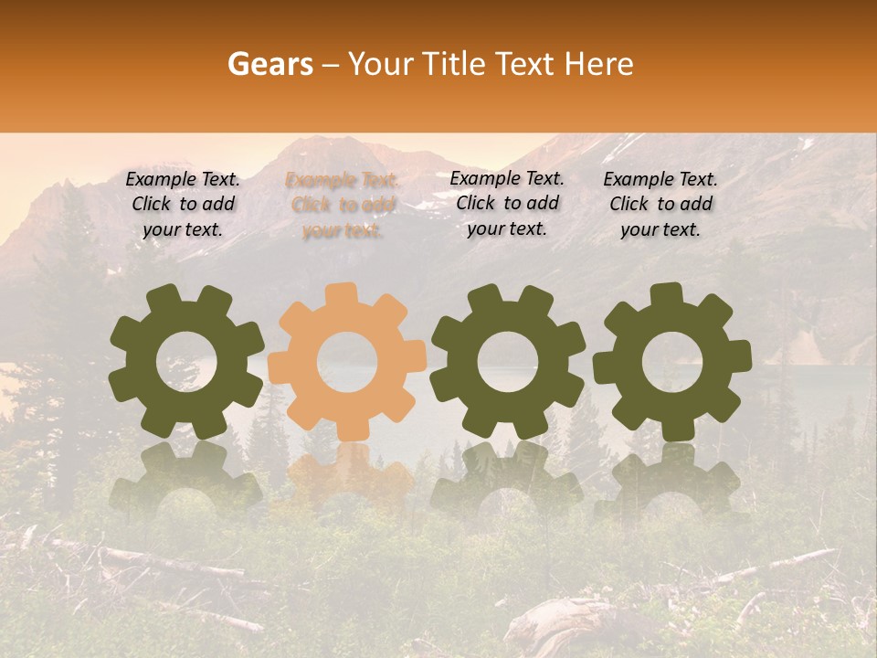 A Mountain Lake Surrounded By Trees And Mountains PowerPoint Template