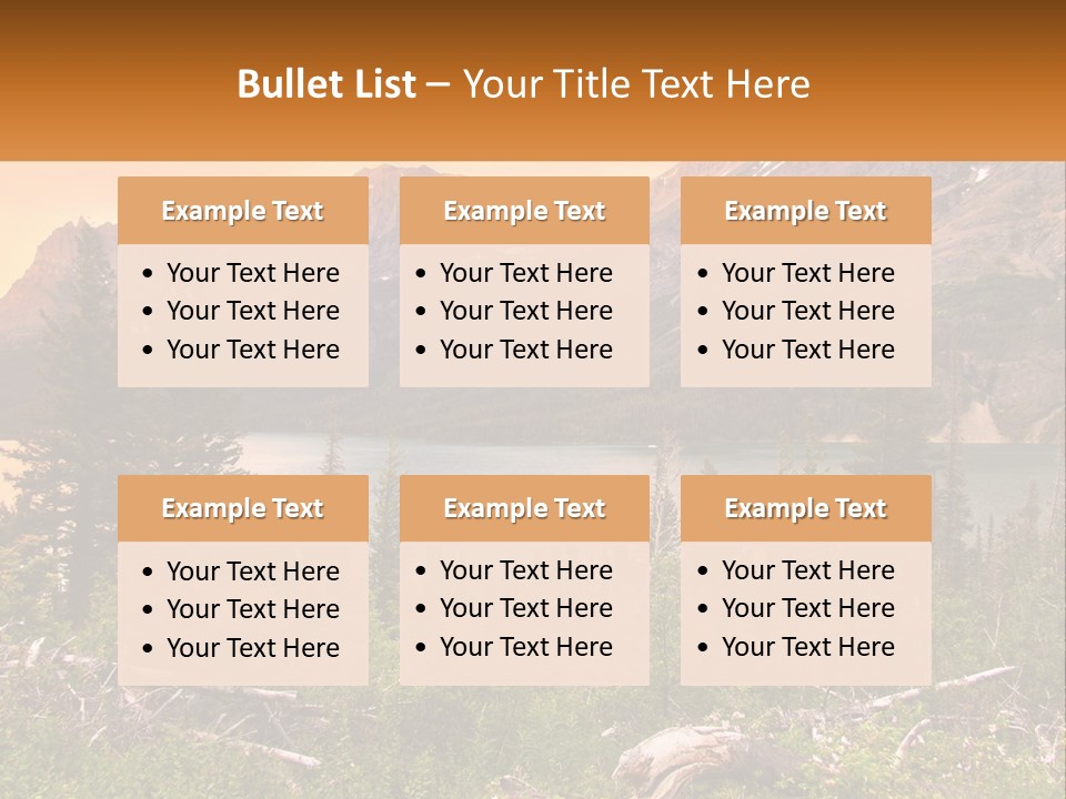 A Mountain Lake Surrounded By Trees And Mountains PowerPoint Template