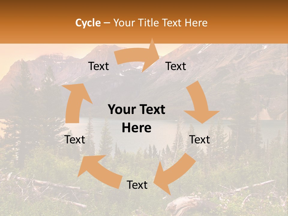A Mountain Lake Surrounded By Trees And Mountains PowerPoint Template