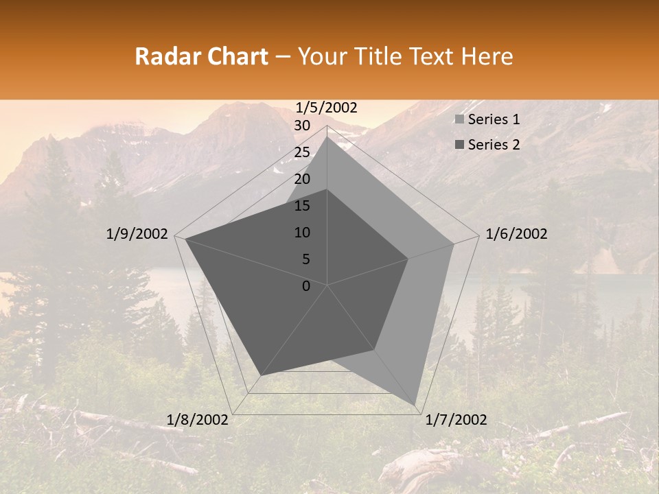 A Mountain Lake Surrounded By Trees And Mountains PowerPoint Template
